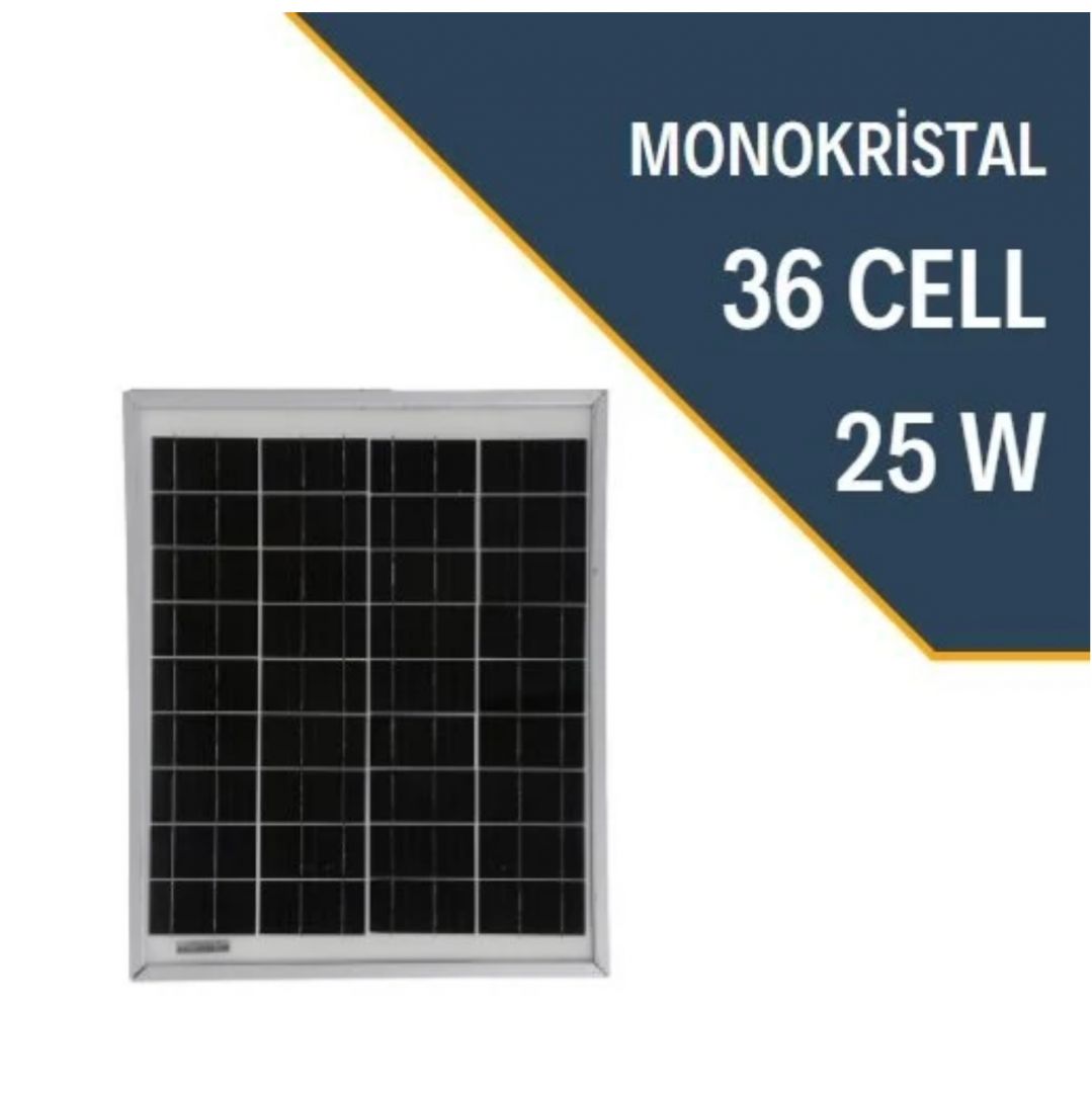 LEXRON 25W MONOKRİSTAL GÜNEŞ PANELİ