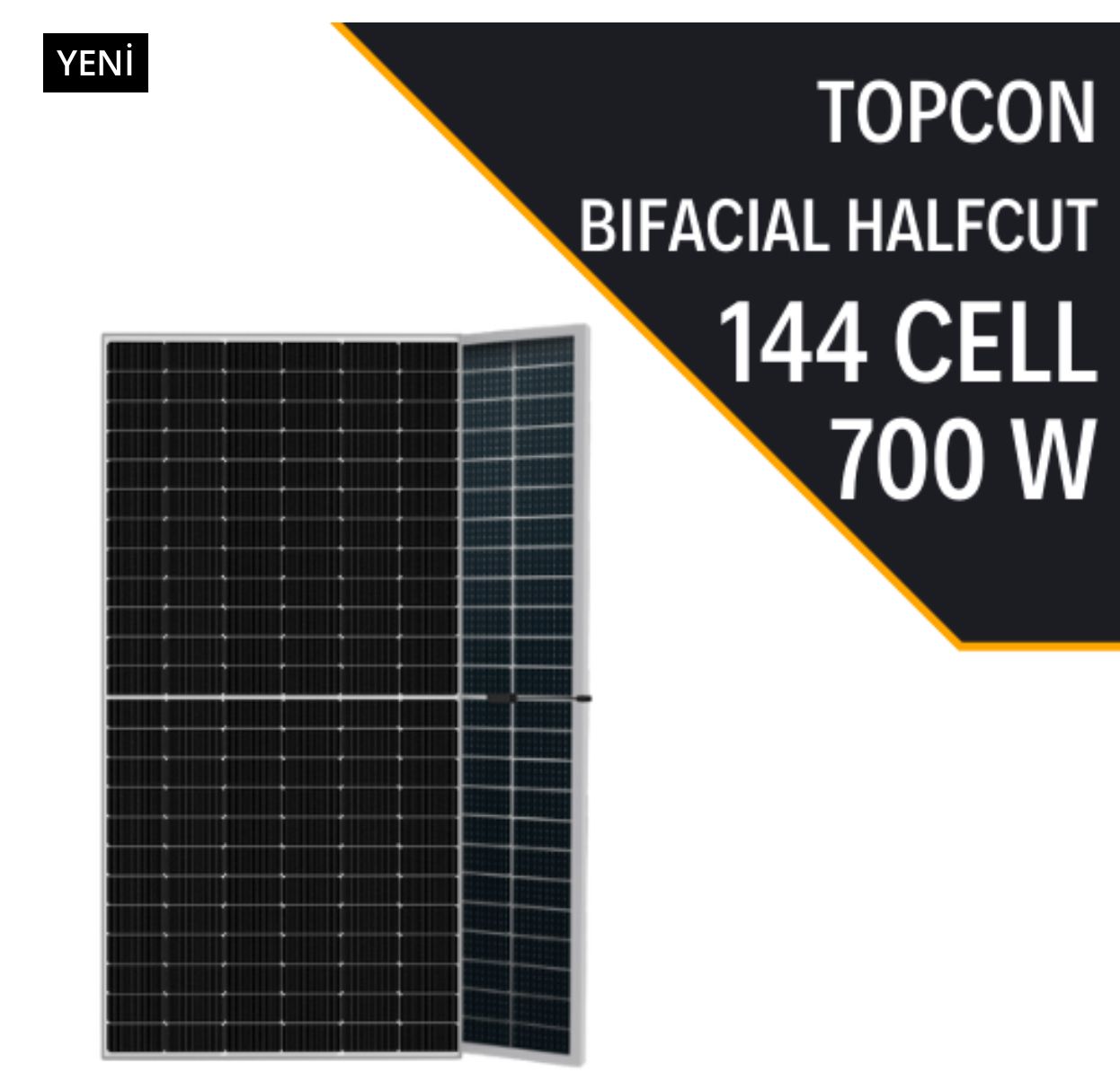 LEXRON TOPCON BIFACIAL 700W HALF CUT GÜNEŞ PANELİ