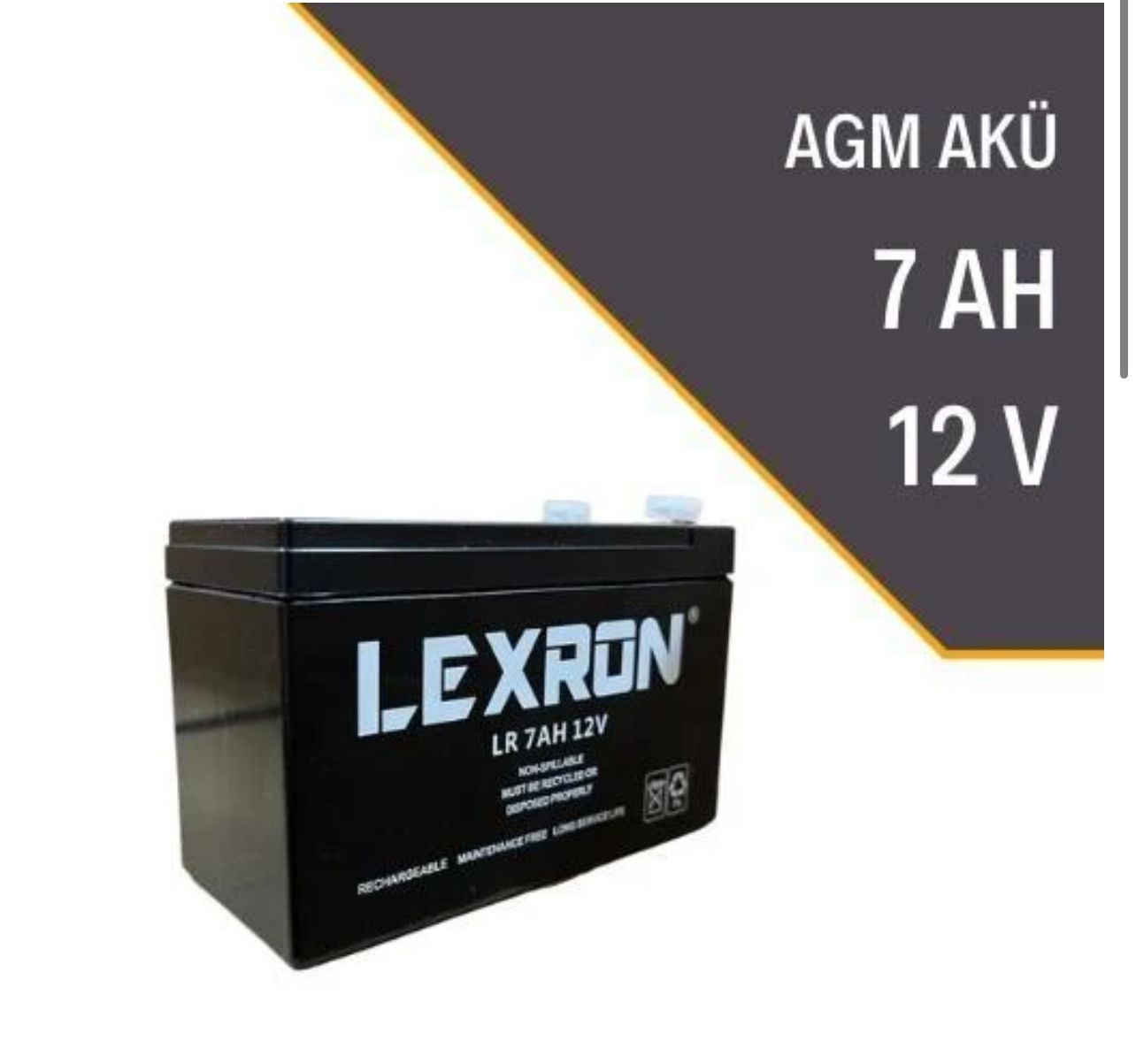 LEXRON 7AH-12V KURU TİP AKÜ