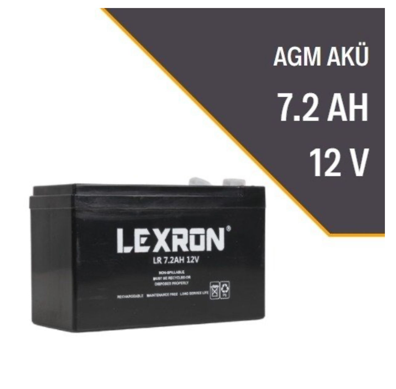 LEXRON 7.2AH-12V KURU TİP AKÜ