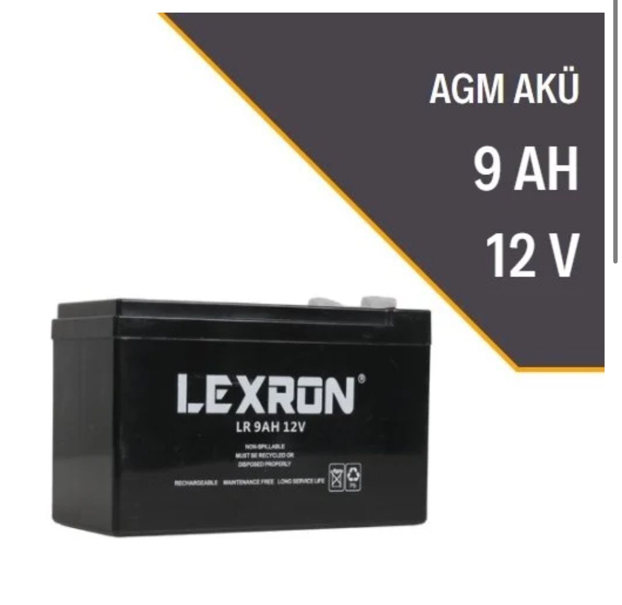 LEXRON 9AH-12V KURU TİP AKÜ